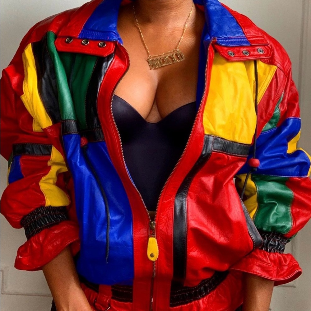 INSANE✨ Vintage Leather Patchwork Jacket